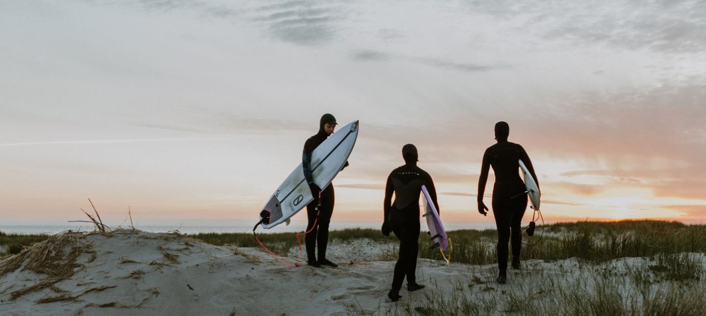 Surfing i Hvide Sande.